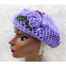 Mujer Summer Spring Winter Crochet Knit Slouchy Cap Hat Purple  eb-16600877